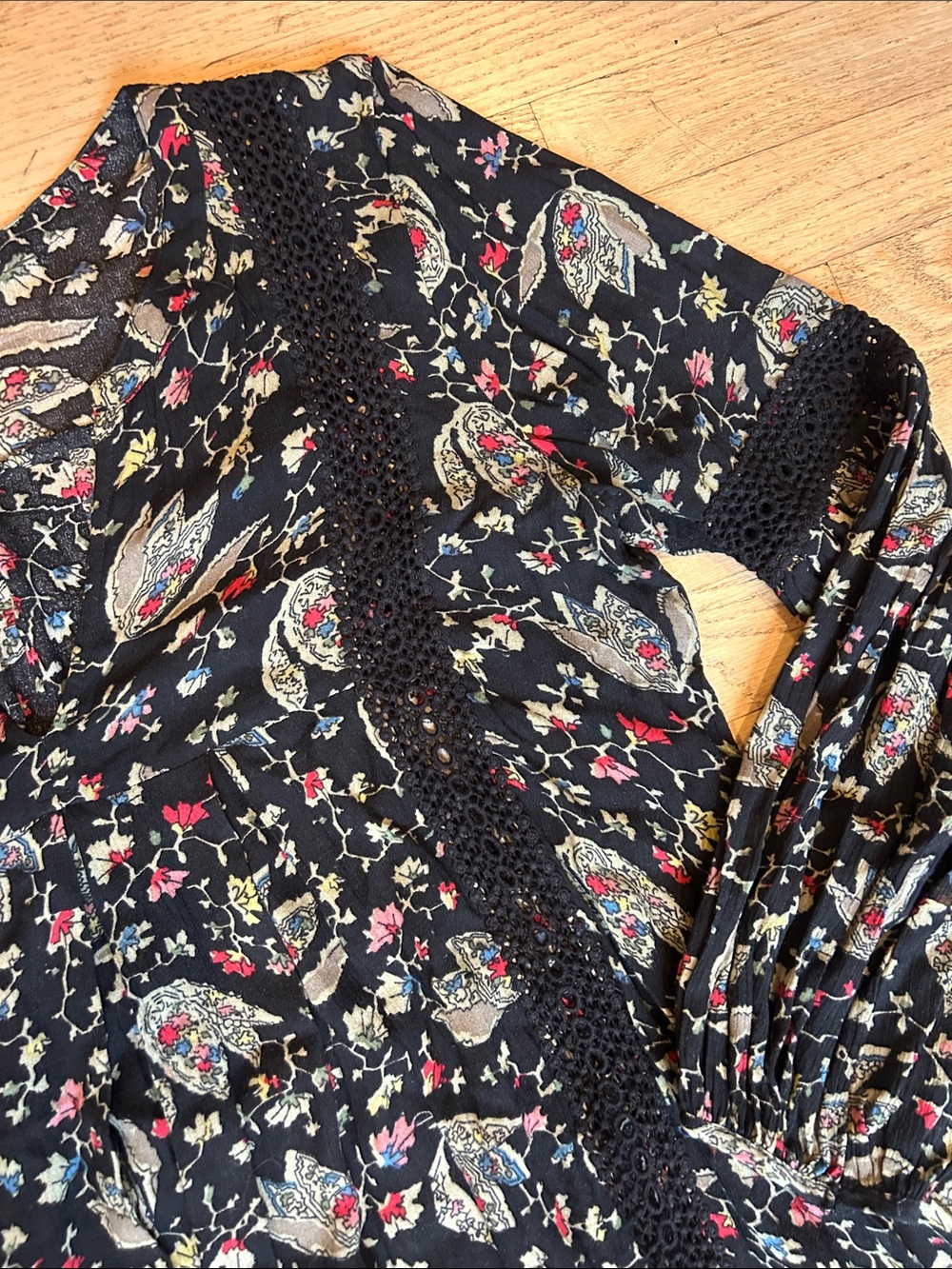 Umgee Black Paisley Floral Boho Tunic - Picture 6 of 9